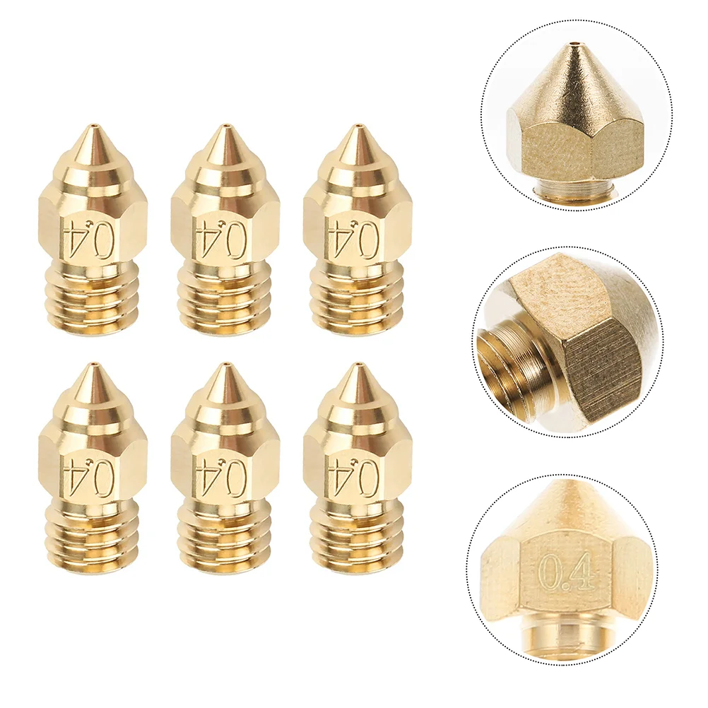 

6pcs 3D Thread Nozzle Brass Nozzle Replacement 3D Accessories