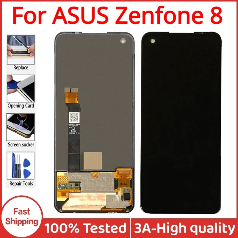 5 9 &quotAMOLED для ASUS Zenfone 8 ZS590KS I006D ЖК-дисплей с сенсорным экраном и дигитайзером в