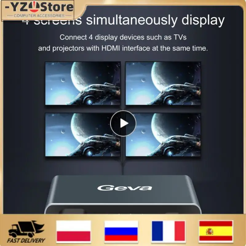 

Simultaneously Connect Devices Hdmi2.0 Splitter Compatible With Multiple Devices Expandable With More Ports 1 In 4 Out Switcher