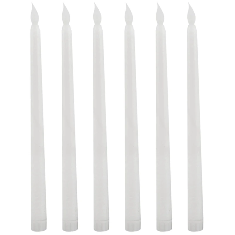 

6Pcs LED Taper Candle For Dinner, Flickering Flameless Tapered Battery Operated Table Settings Weddings Birthday Parties