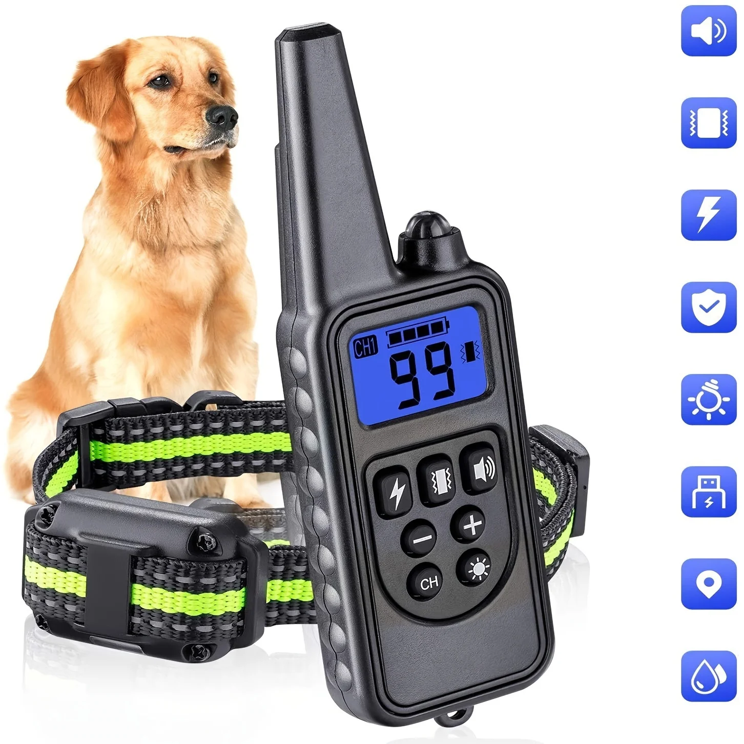 

Training With Training Pet Collars Beep Shock 800m Dog Bark Dog Electric Control Remote Waterproof Collar With Stopper