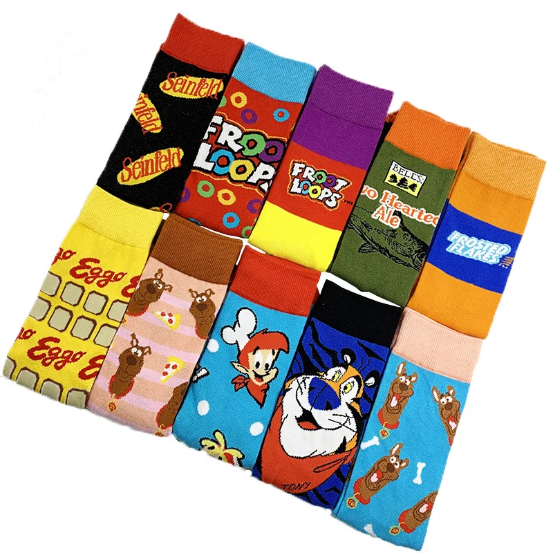 

Cartoon Woman Sock Printing Women Socks Casual Cotton Comfortable Soft Long Fashion Unisex Spring Autum European Retro Socken