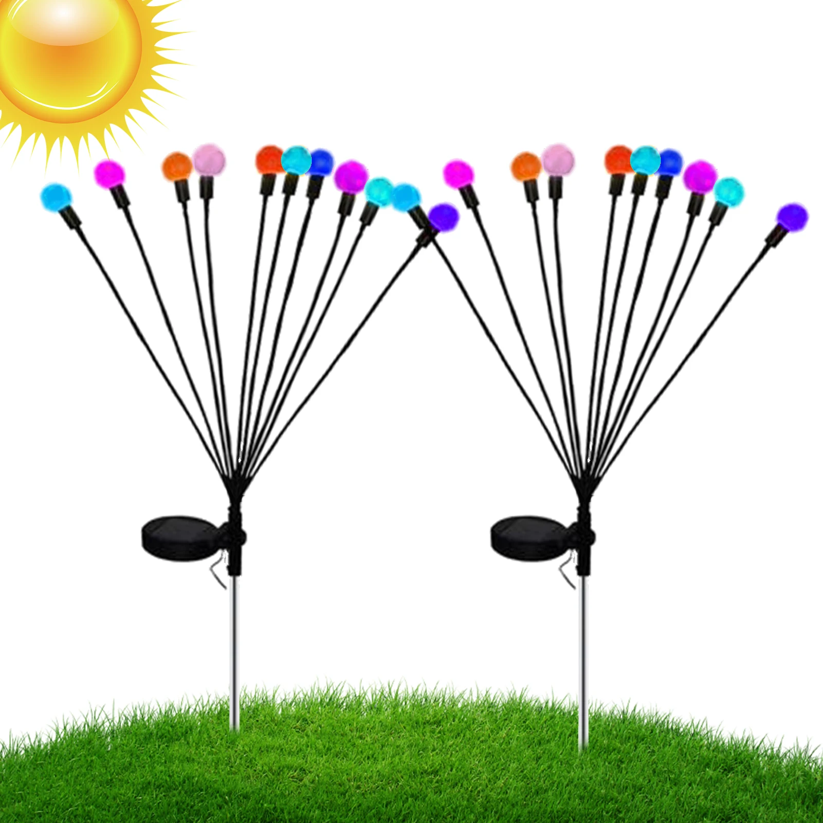 

Лампы-светлячки на солнечной батарее, уличные садовые гирлянды для внутреннего дворика, ультрадлинное время освещения 8-12 часов