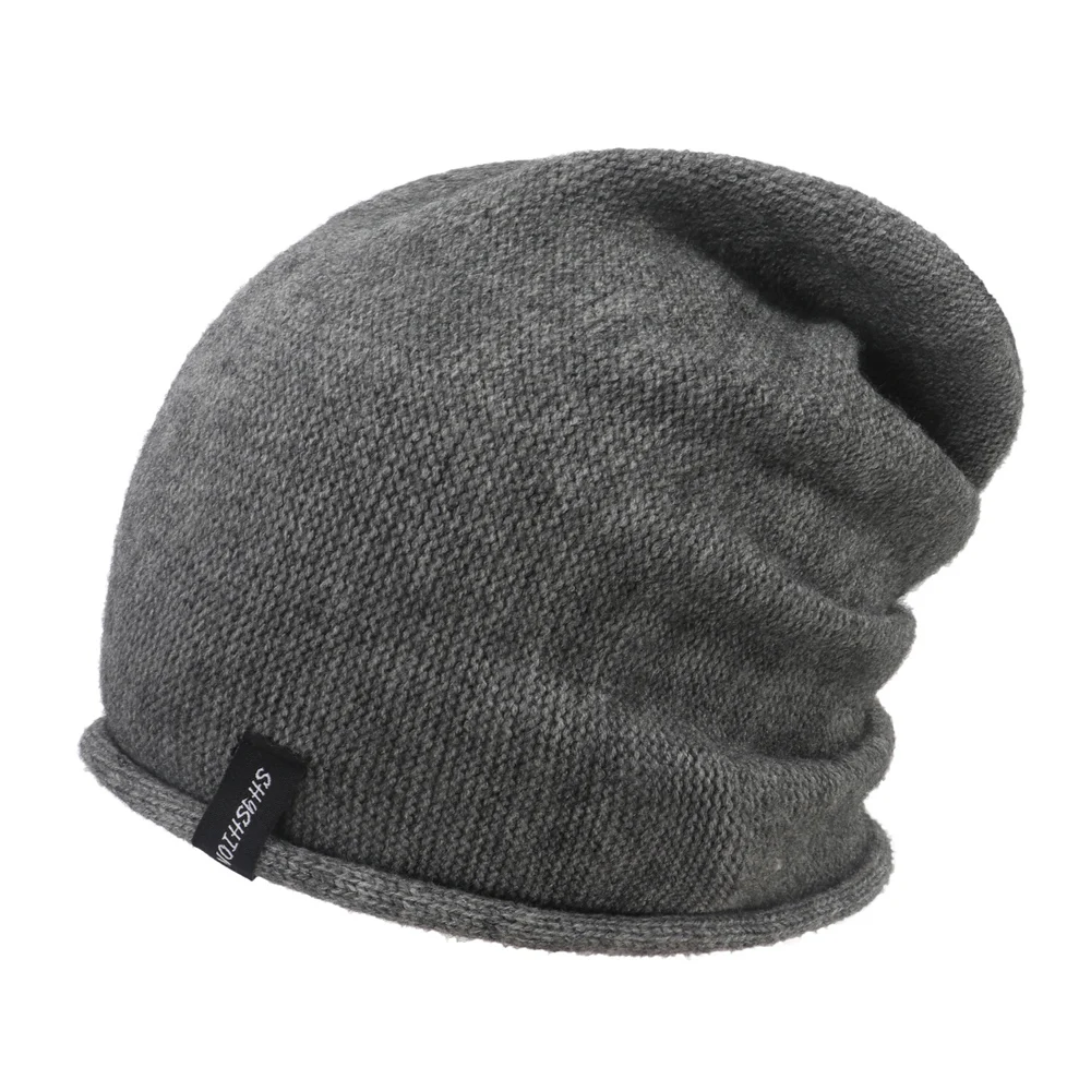 

Autumn Slouchy Beanie Hat with Durable Wool Classic Curled Edge Pattern Design for Friend Family Neighbors Gift