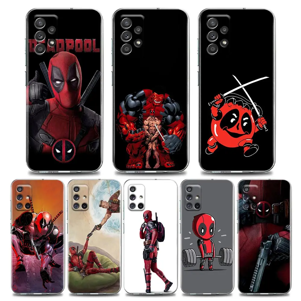 

Funny Marvel Deadpool Avengers Case For Samsung Galaxy A52 A53 A72 A73 A51 A32 A41 A22 A23 A11 Soft Coque Clear Fundas Cover