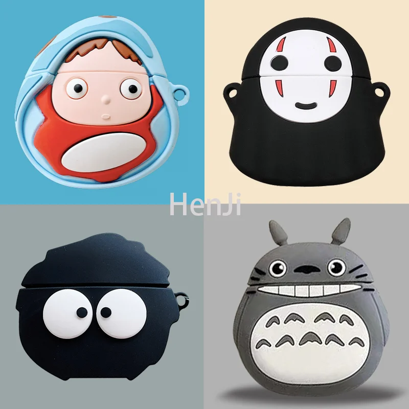 

Беспроводные наушники Kaonashi Spirited Away из японского аниме, мужские наушники без лица, чехол для Apple Airpods 1 2 Pro, чехол