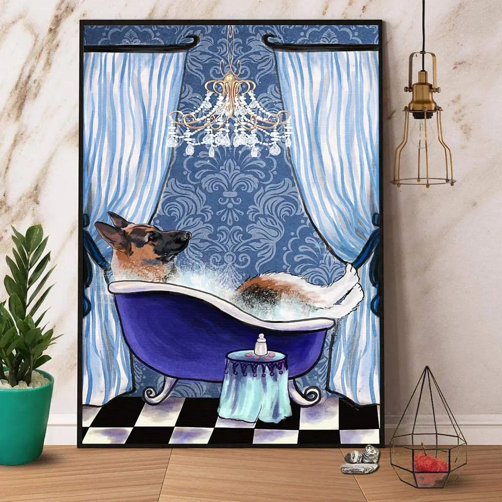 

Funny Retro Tin Signs German Shepherd Luxury Bathroom Vintage Home Wall Decoration Metal Plaques