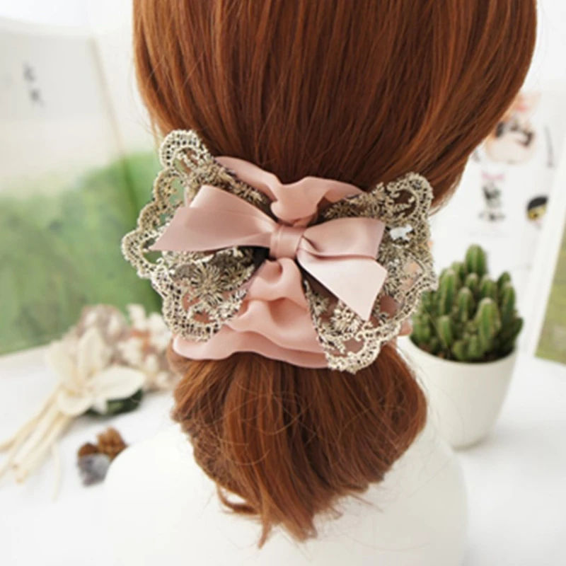 

Новинка и милое кольцо для волос с бантом корейское шифоновое кольцо для волос модное кружевное кольцо для волос аксессуары для волос в Кор...