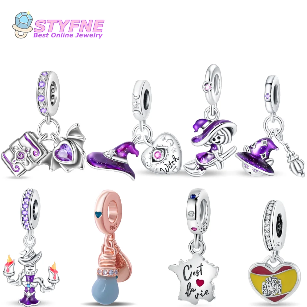 Подвеска из стерлингового серебра 925 пробы Magic Book World бусины подвески подходят для