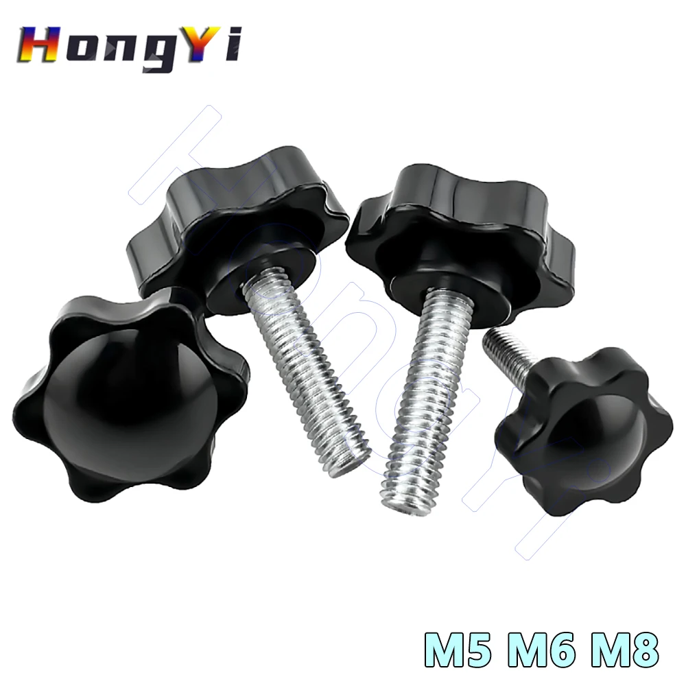 

Винты для ручной ручки Зажим с резьбой из углеродистой стали Шестизвездочный болт с клеевой головкой Винт с накатанной ручкой Затяжка бакелита M5 M6 M8