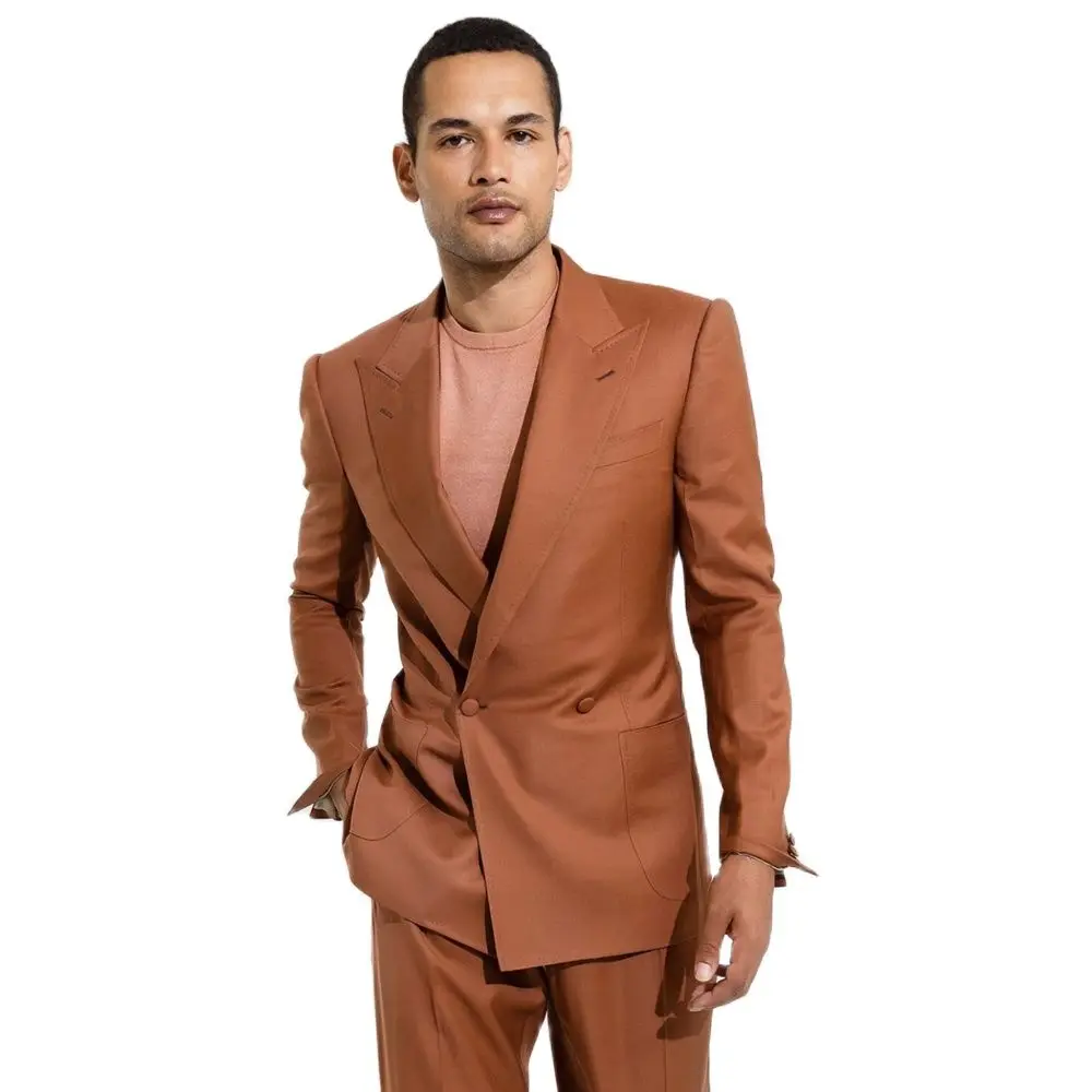 

Мужской классический блейзер с двумя пуговицами, блейзер с брюками и лацканами