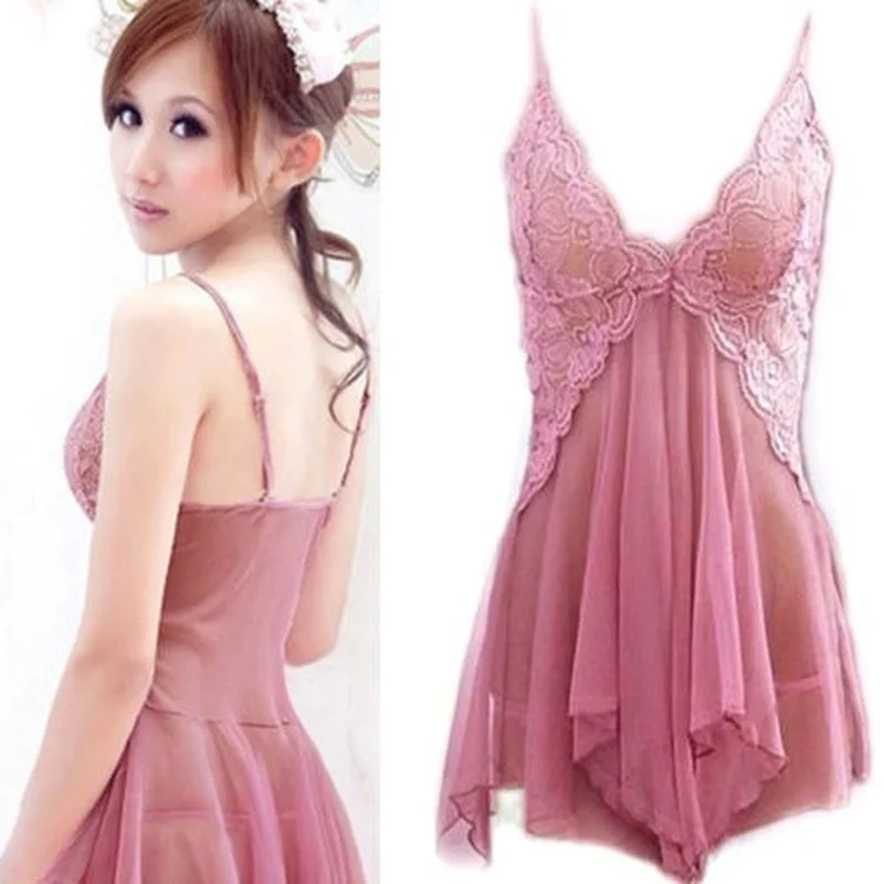 

Sexy Lingerie Dress Women Lace Nightwear Underwear Sleepwear G-string Babydoll Robe erotic women's pajamas