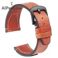 genuine leather watch bands 20mm 22mm soft cow leather watch accessories leather watch straps belt 22mm red unisex luxury stock