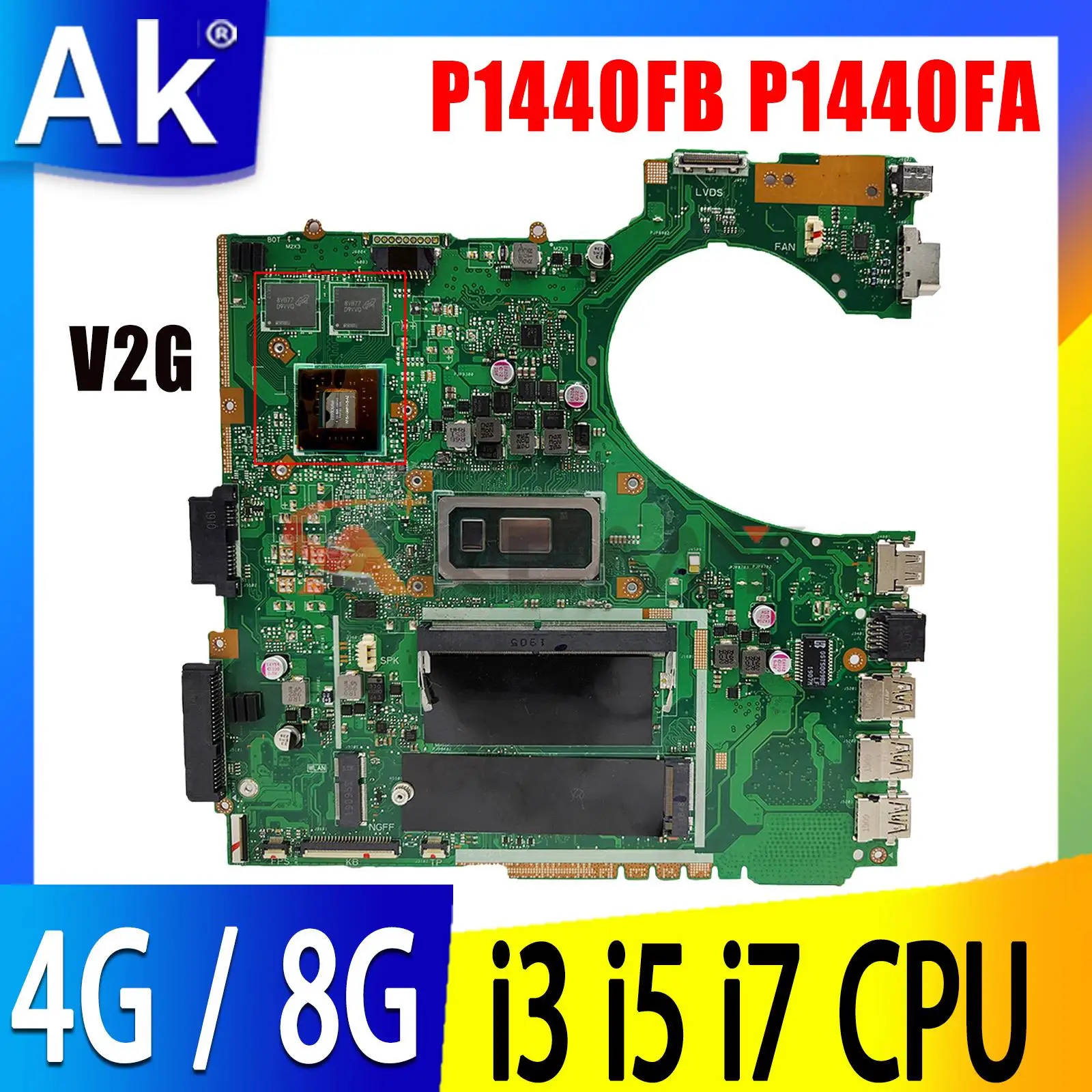 

P1440F Mainboard For ASUS ASUS PRO P1440 P1440FB B1440FA P1440FA P1440FAC P1440FBL Laptop Motherboard I3 I5 I7 8th 10th 8G RAM