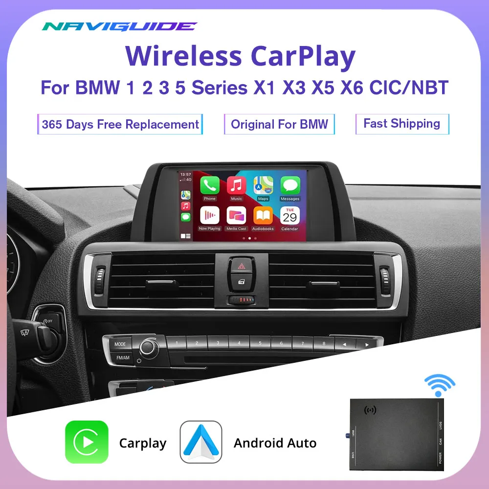 

Беспроводной интерфейс IDE Apple CarPlay Android авто для BMW 1 2 3 5 серии X1 X3 X5 X6 CIC/NBT система F01 F02 F10 F11 F25 F26 E70 E71