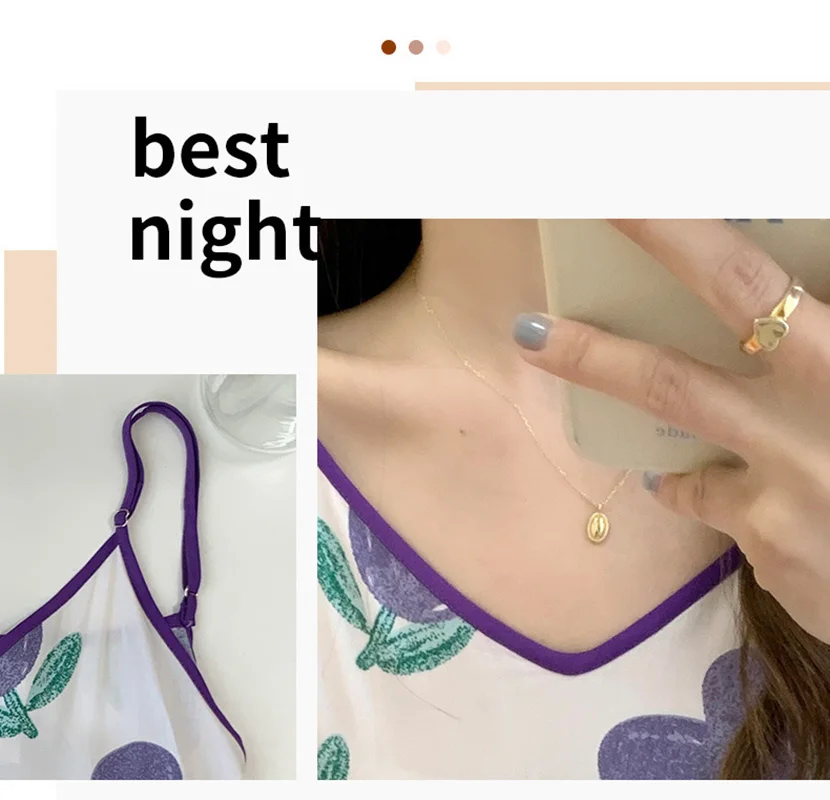 Sleeveless Camis Nightgowns Casual Thin Loose Night Dress Attractive Women's Nightwear Big Size Clothing Homewear Loungewear