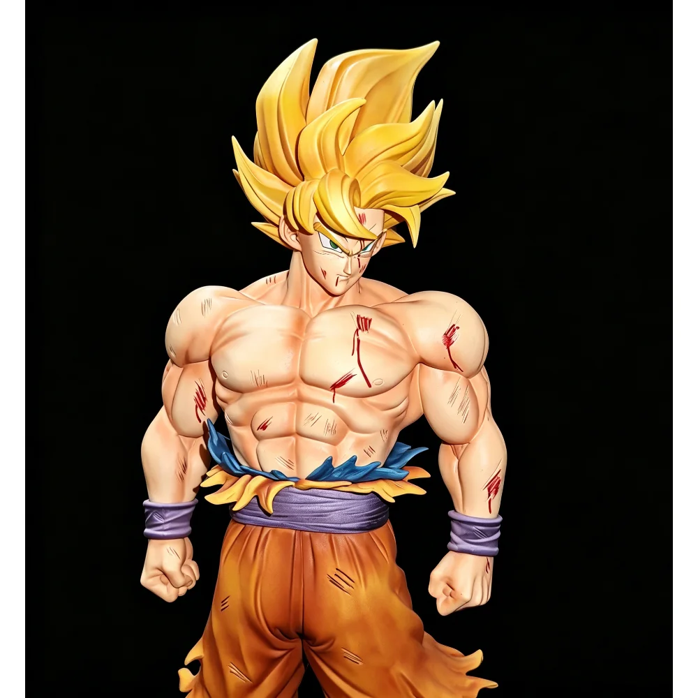 Фото Фигурка Dragon Ball Z Гоку 28 см, аниме-фигурка Первого Супер Сайяна, с покрытием Blood Coating, модель из ПВХ, коллекционная игрушка, подарок №5