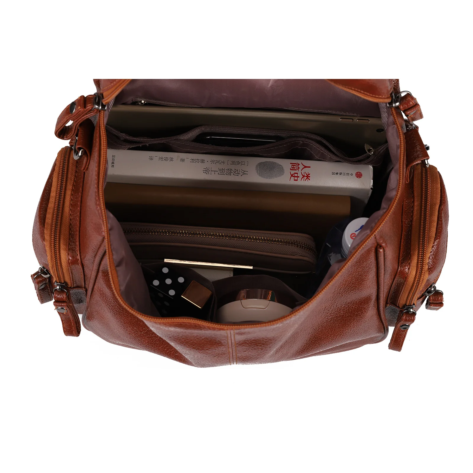 AFKOMST One Shoulder Women Fashion Print Solid Color Crossbody Bag PU Leather One Shoulder Bag