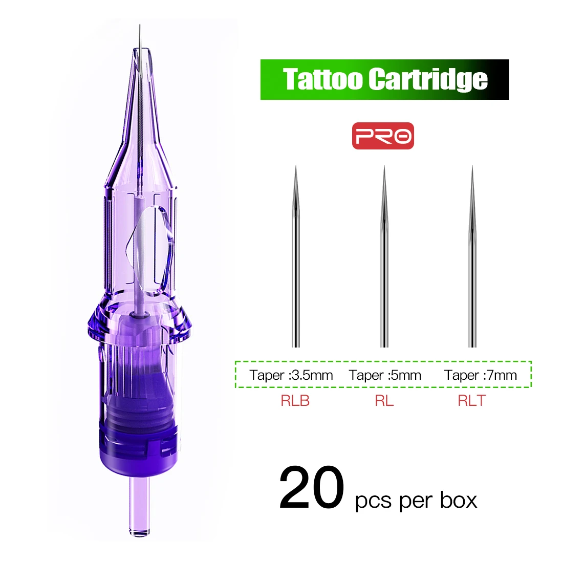 Disposable Box Of 20pcs Sterile Tattoo Cartridge Needles For Tattoo Rotary Pen Round Liner Supplies