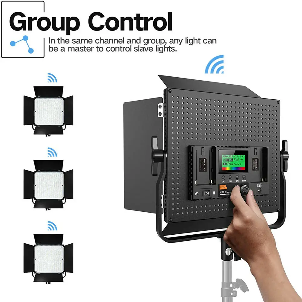 

Full Color RGB Led Photography Video Light Kit 2600-10000K w/ Barndoor U Bracket