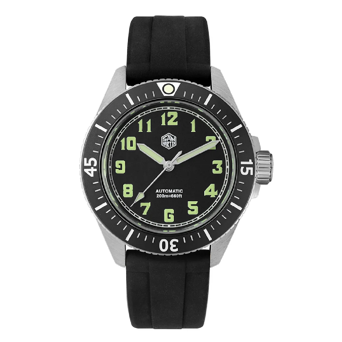 

San Martin Men Diver Watch Sport Watches Automatic Mechanical Wristwatch 20ATM Waterproof Luminous Sapphire NH35 Ceramic Bezel