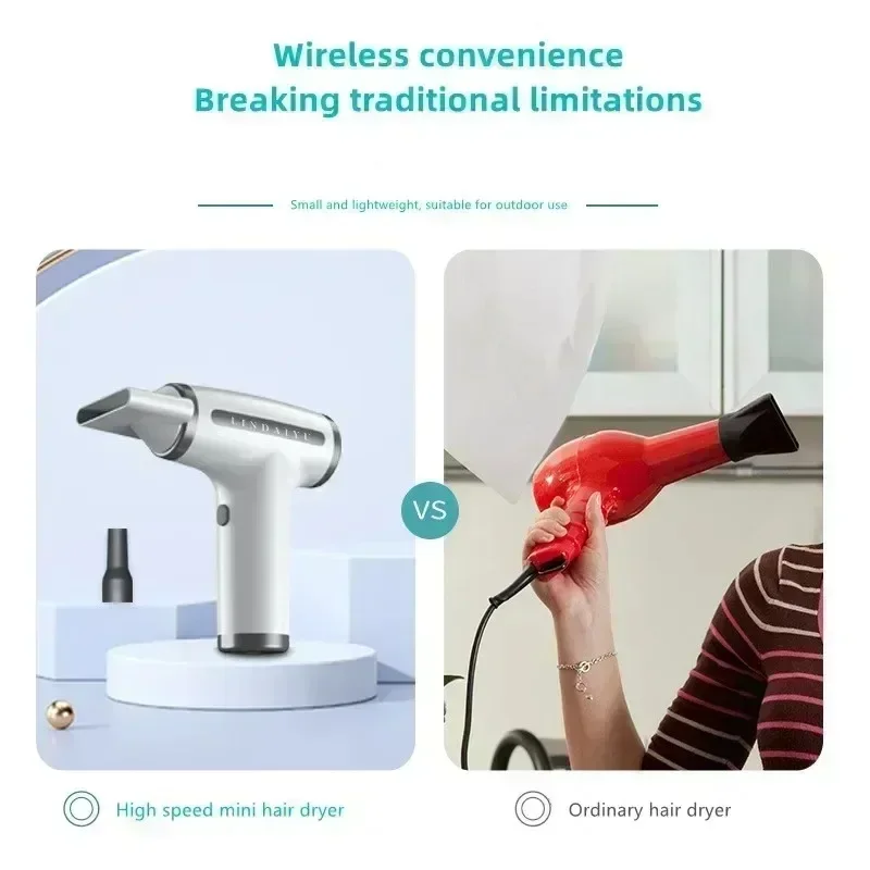 Портативный беспроводной фен 4 в 1 электрический воздуходувка дорожный USB