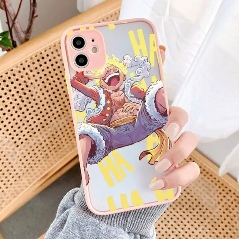 

Amine O-O-ne-P-Piece Phone Case for iPhone 14 11 12 13 Mini Pro Max 8 7 Plus X XR XS MAX Translucent Matte Cover