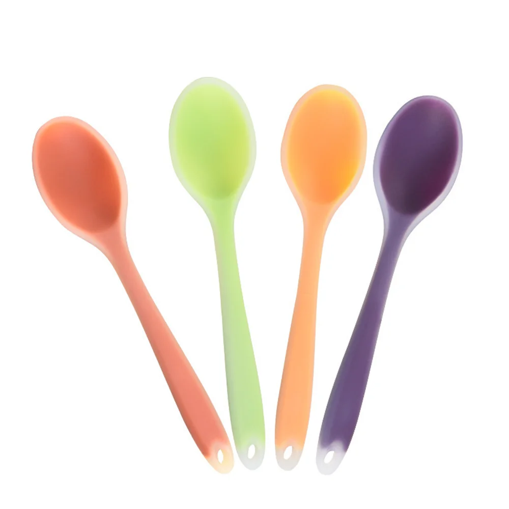

Silicone Spoon Mixing Soup Spoons Heat Resistant Easy To Clean Non-stick Rice Spoons Kitchenware Tool for Stirring and Serving