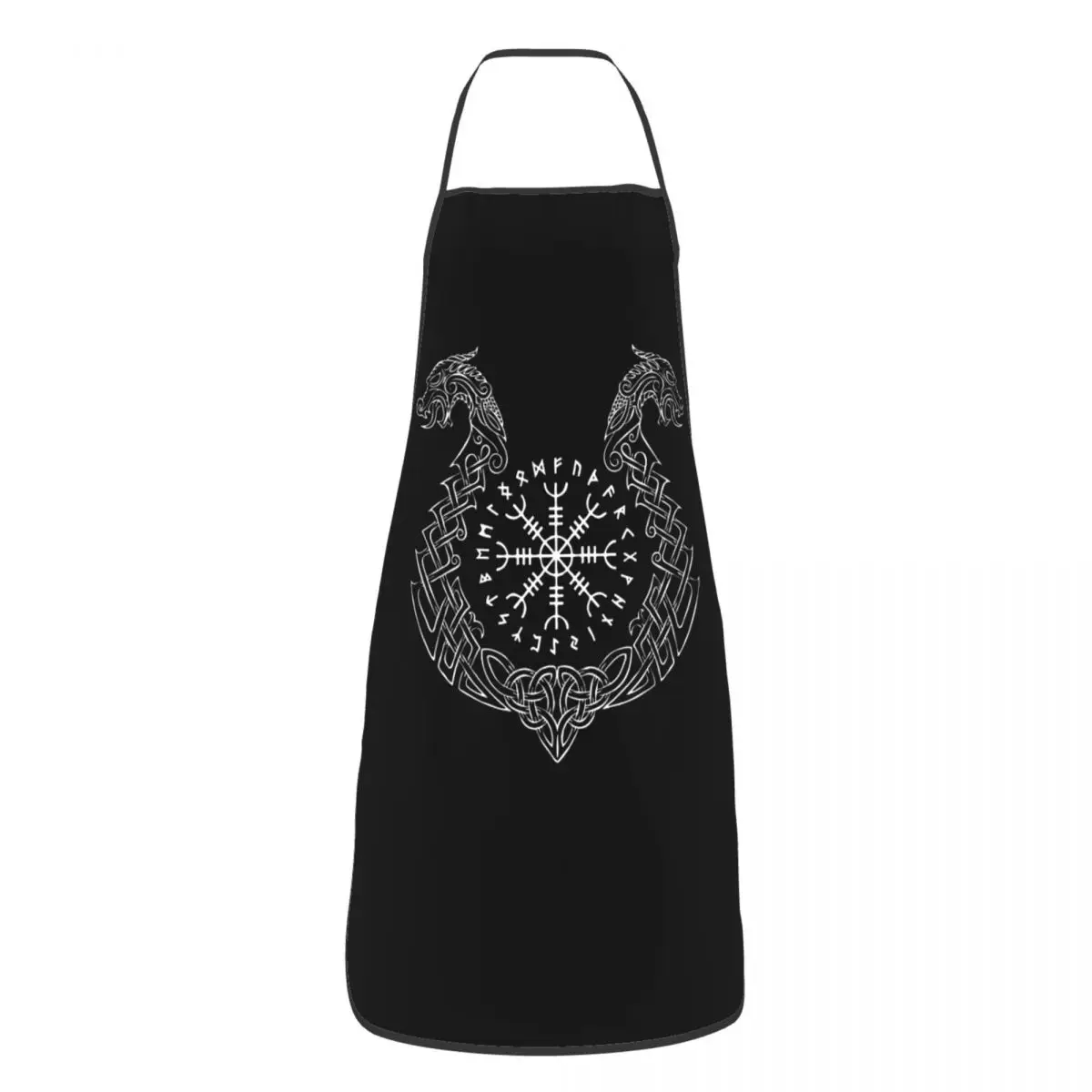 

Viking Helm Of Awe Kitchen Household Aprons Waterproof Bib Tablier for Chef Barista Florist Artisan