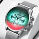 Luxury Quartz Watch Men Fashion Cool Luminous Clock Male Functional Dial Full Steel Mesh Strap Silver Watches relogio masculino Other Image