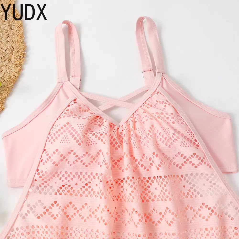 2023 Europe New Grid Bikini Swimsuit Women's Separate Large Size Boxer Pants Conservative Bikini Swimsuit Micro Bikini