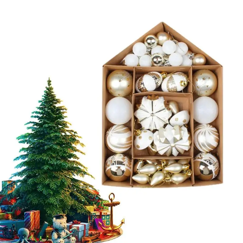 

Christmas Tree Balls Ornaments Beautiful Shatterproof Baubles Set Christmas Home Decoration Party Decoration For Engagement