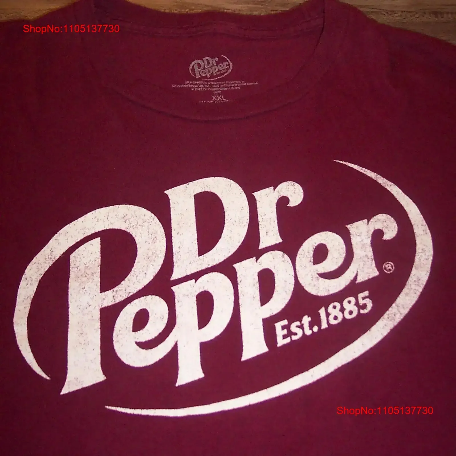 Фото Мужская футболка VINTAGE STYLE DR PEPPER SODA Est 1895, 2XL, XXL, винтажная стираная уличная одежда, топ для повседневной носки, унисекс, мягкая повседневная одежда №1