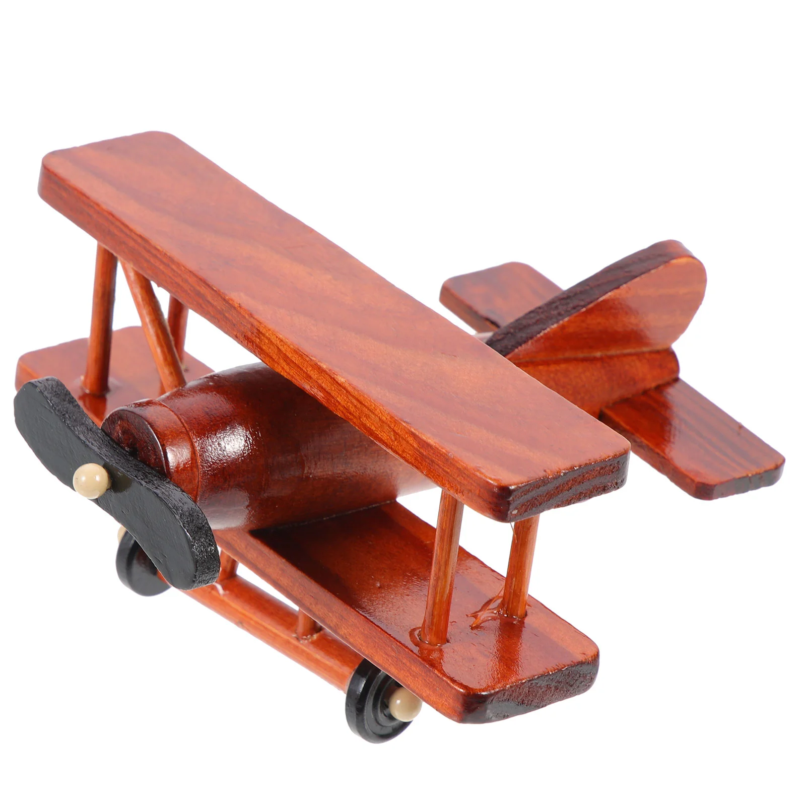 

Wooden Plane Model Decor Wooden Vintage Airplane Ornament Home Desktop Wood Crafts