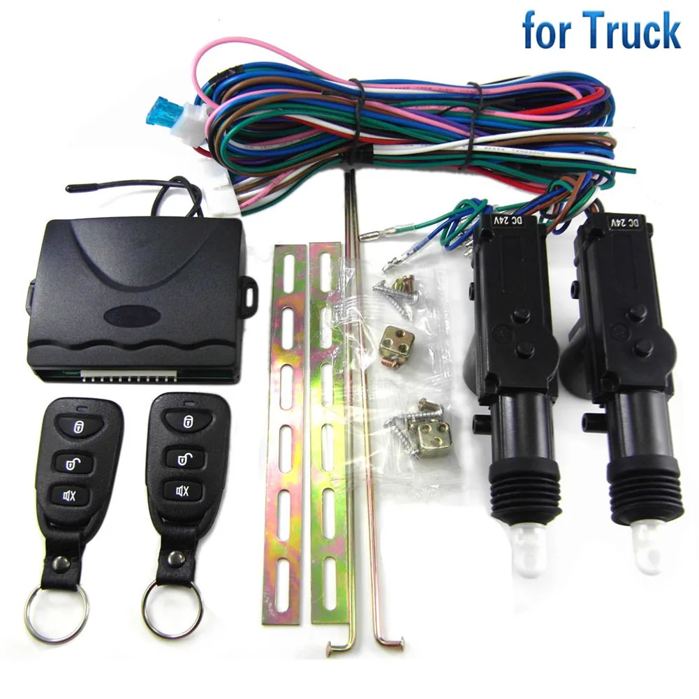 

24V Truck Central Door Lock Locking System Remote Control Vehicle Keyless Start Entry Truck 2 Doors Control Unit Actuator Set