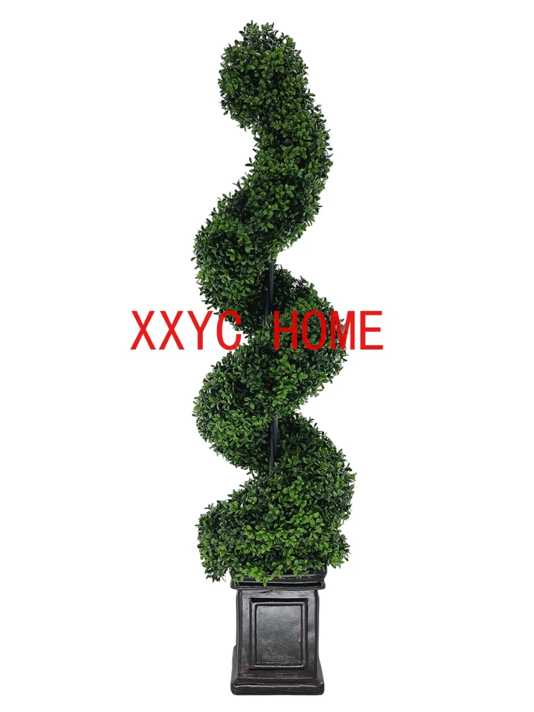 Искусственная спиральная тумба из бокса искусственное растение украшение в