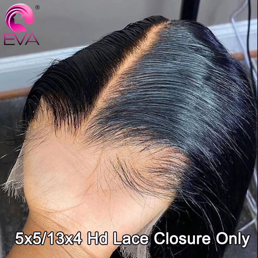 Lemoda HD Transparent Lace Frontal Closure Straight 13x4 13x6 Lace Frontal  Only 5x5 6x6 HD Closure Human Hair PrePlucked 14-24in