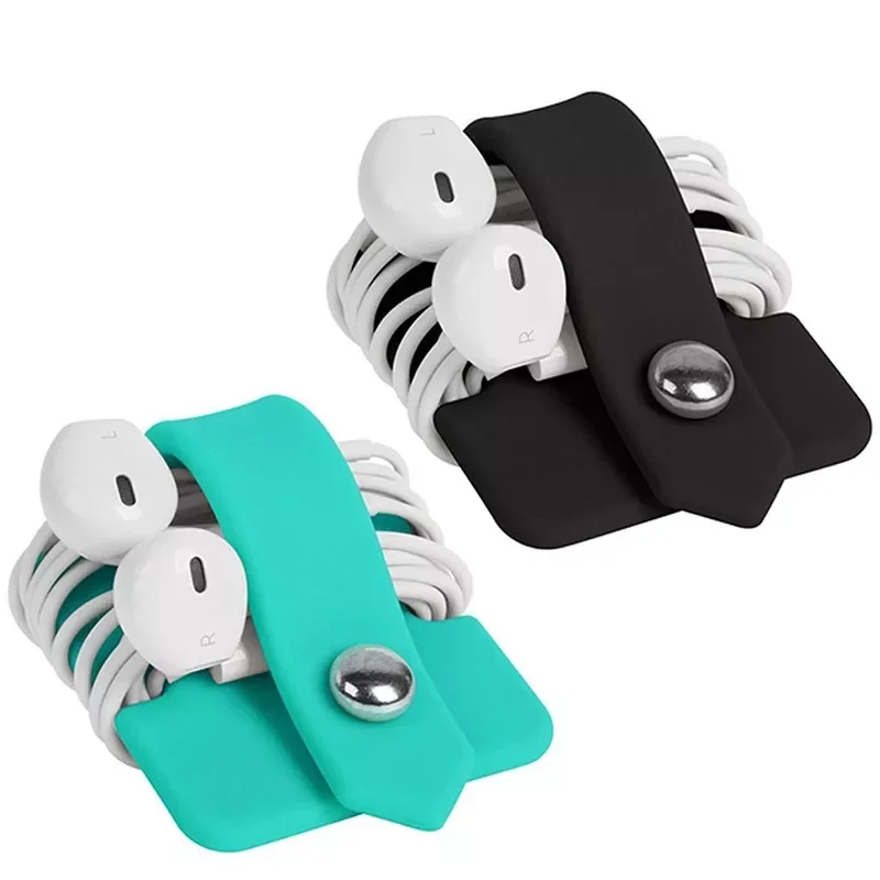 

Phone Cable Organizer good quality Silicone Wrap Winder Cord Manager Headset Headphone Earbud Holders Cable Winder