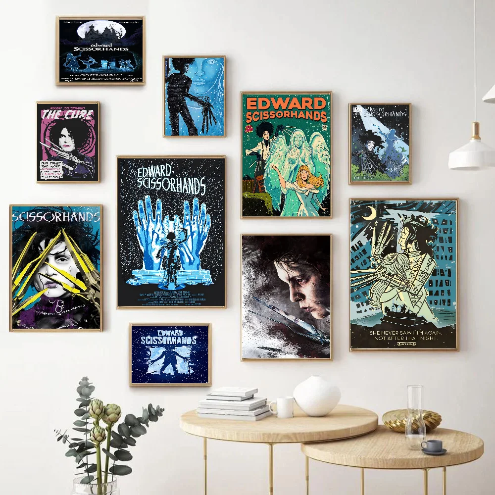 Move Edward Scissorhands Self-adhesive Art Poster Retro Kraft Paper Sticker DIY Room Bar Cafe Stickers Wall Painting