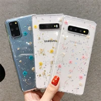 real dried flower glitter phone case for samsung galaxy s8 s9 s10 s10e s20 s21 fe s22 note 8 9 10 plus lite 20 ultra epoxy cover