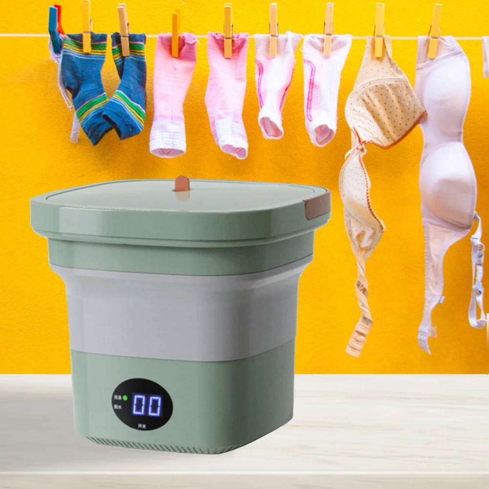 

6L Foldable Washing Machines with Drain Bucket Retractable Washing Machines Household Energy-saving for Socks Underwear Cleaning