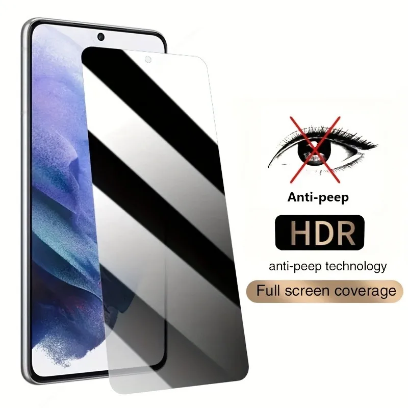

2Pcs Full Cover Anti-peep Screen Protector For Samsung Galaxy S23 S22 S21 Plus Privacy Glass