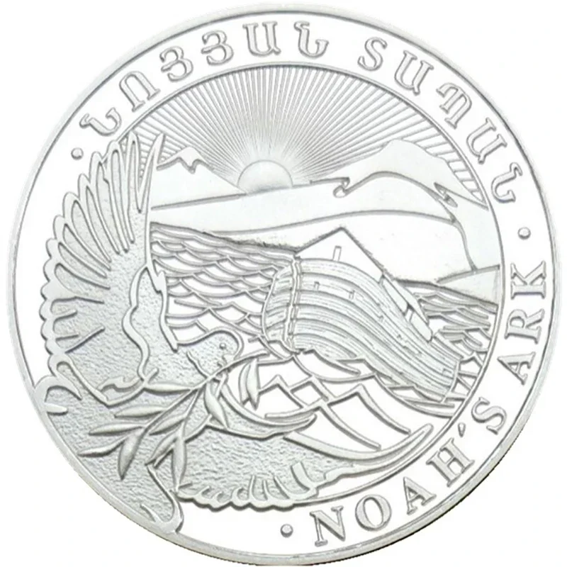 

Посеребренные сувенирные монеты из Библии и города в ковчеге, США, коллекция подарков, памятные монеты с круглой коробкой