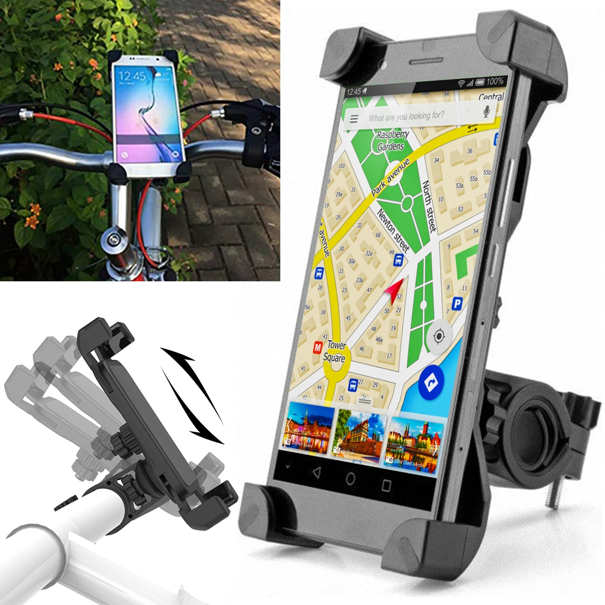 

2022 New Bike Phone Holder Motorcycle Phone Mount Anti Shake and Stable Phone Holder with 360° Rotation Mechanical Bicycle Phone