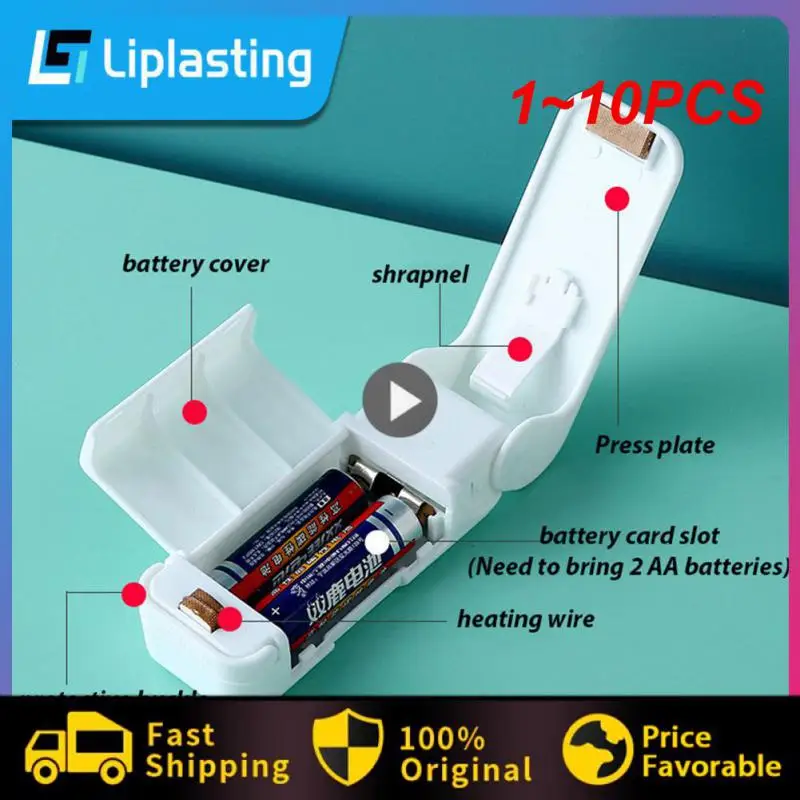 

1~10PCS Mini Heat Bag Sealing Machine Package Sealer Bags Thermal Plastic Food Bag Closure Portable Sealer Packing Kitchen