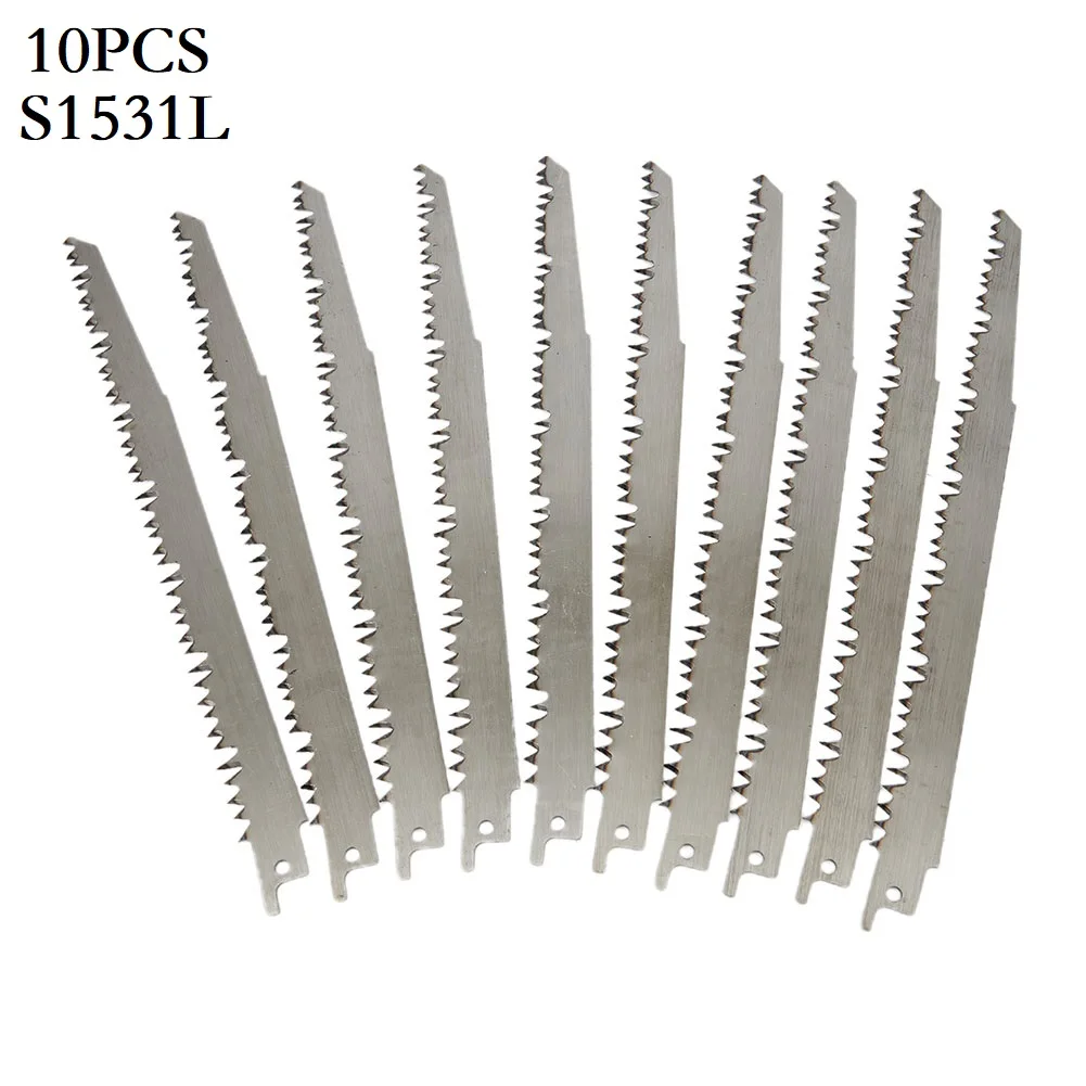 10Pcs Reciprocating Saw Blades For Fast Cutting Straight Cutting Woodworking Saber Saw Blades Jigsaw Blades S1531L 240mm Length