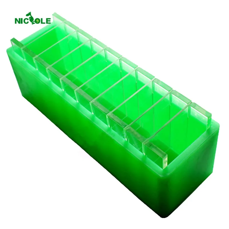 

Boowan Nicole Silicone Loaf Soap Mold with Vertical and Crosswise Dividers Handmade Render Soaps Making Tools