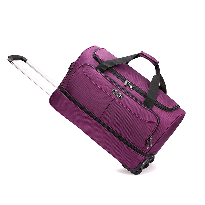 

Travel Trolley Bag Suitcase With Wheels Portable Rolling Bags Wheeled Duffle Outdoors Weekend Trip Luggage for Plane