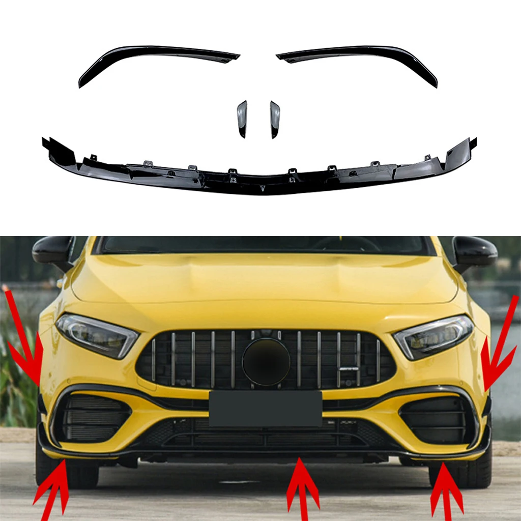 Автомобильный передний бампер спойлер для Mercedes-Benz A-Class W177 A45 AMG 2019-2021 защита