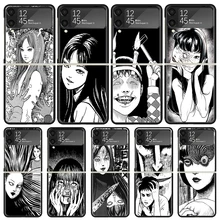 호러 코믹 이토 준지 토미에 티셔츠 드로잉 케이스, 삼성 갤럭시 Z 플립 5 Z플립 4 3 Z 플립 3 5G 용, 휴대폰 충격 방지 쉘 커버